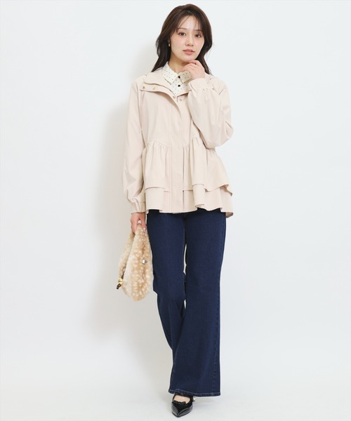 WILLSELECTION(ウィルセレクション)の「ギャザーペプラムブルゾン(その他アウター・レディース・ブラック/ピンク/ベージュ・FREE)」の4枚目の写真