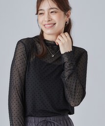 【S-LL/洗濯機可】コーデにプラスするだけで垢抜ける 柄アソートシアーチュールトップス