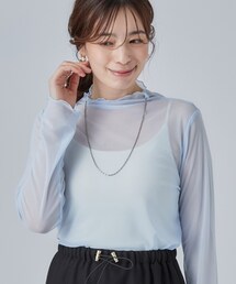 【S-LL/洗濯機可】コーデにプラスするだけで垢抜ける 柄アソートシアーチュールトップス