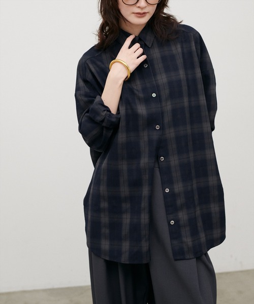 LARUTA(ラルータ)の「【LARUTA】チェック柄シャツプルオーバー(シャツ/ブラウス・レディース・ブラウン/ネイビー・FREE)」の11枚目の写真