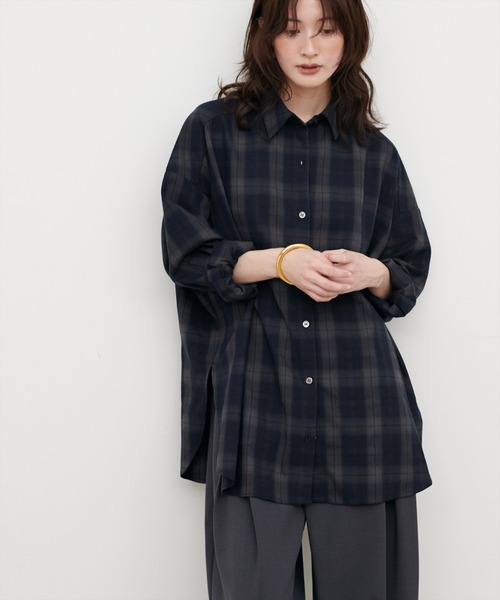 LARUTA(ラルータ)の「【LARUTA】チェック柄シャツプルオーバー(シャツ/ブラウス・レディース・ブラウン/ネイビー・FREE)」の12枚目の写真