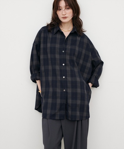 LARUTA(ラルータ)の「【LARUTA】チェック柄シャツプルオーバー(シャツ/ブラウス・レディース・ブラウン/ネイビー・FREE)」の13枚目の写真