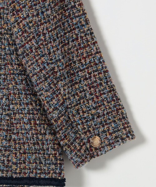 SHIPS any(シップス エニィ)の「SHIPS any: ツイード ノーカラー ジャケット(ノーカラージャケット・レディース・ベージュ/ブラック・ONE SIZE)」の7枚目の写真