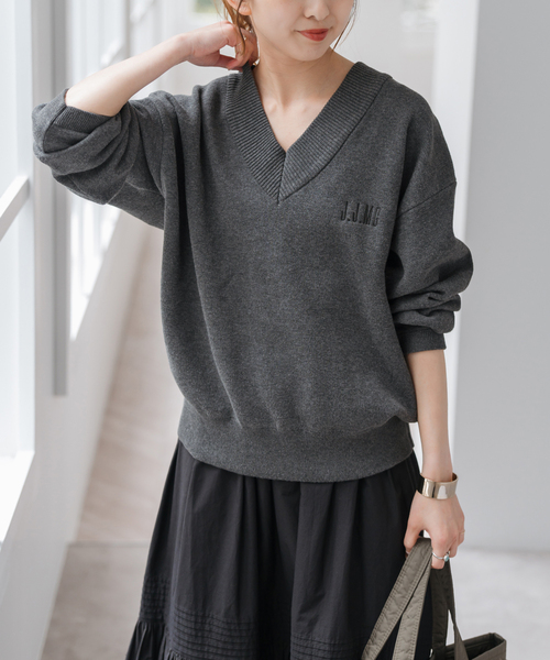 Spick & Span(スピックアンドスパン)の「《WEB限定 / 追加》J.J.Mercer / ジェイジェイマーサー 別注 Vネックプルオーバー(ニット/セーター・レディース・チャコールグレー・FREE)」の6枚目の写真
