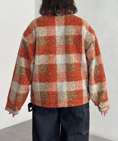CPCM(シーピーシーエム)の「ハンドステッチブークレシャツジャケット(その他アウター・メンズ・オレンジ/ネイビー・LARGE/MEDIUM)」の13枚目の写真