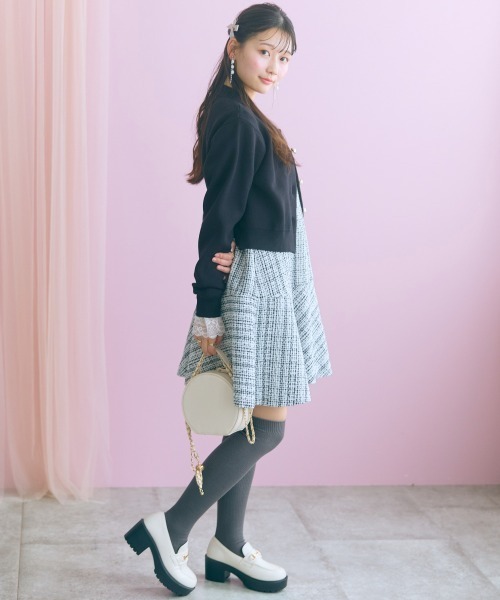 marun(マルン)の「<大きいサイズ>袖口リボンレーステレコリブカットソートップス marun(Tシャツ/カットソー・レディース・アイボリー/チャコールグレー/ピンク系・4L/3L/L/LL/5L)」の16枚目の写真