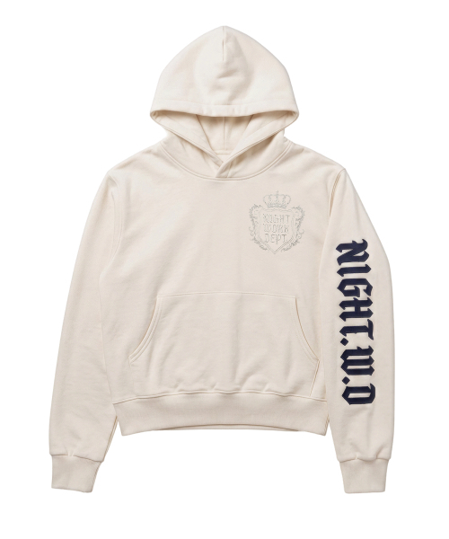 NIGHTWORKDEPT（ナイトワークデプト）の「ARCHIVE CREST HOODIE_LIGHT BEIGE（パーカー・レディース・その他・SMALL/MEDIUM）」の2枚目の写真