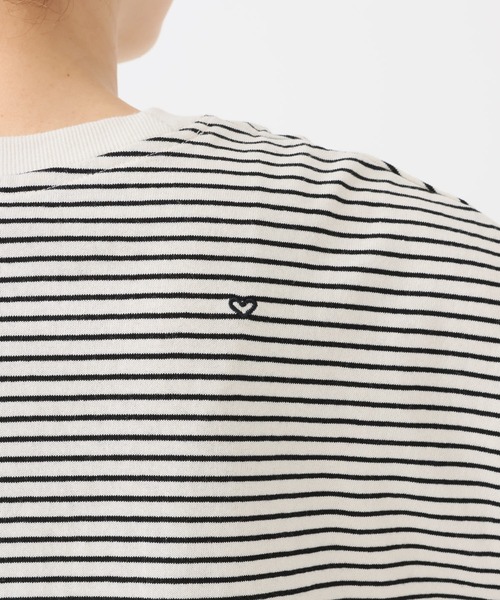 HEART MARKET(ハートマーケット)の「ワイドなボーダーロンT(Tシャツ/カットソー・レディース・グリーン/チャコール/ナチュラル/ミント/ブラック/オレンジ/レッド/カーキ・LL/LARGE/MEDIUM)」の11枚目の写真