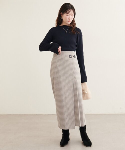 natural couture(ナチュラルクチュール)の「ビットベルト付きラップ風スカート(スカート・レディース・その他3/ブラウン/その他1・FREE)」の13枚目の写真