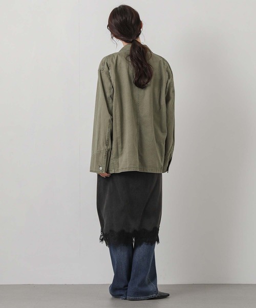 Gready Brilliant(グレディブリリアン)の「ウォッシュ加工ワークジャケット(デニムジャケット・レディース・カーキ/レオパード・FREE)」の13枚目の写真