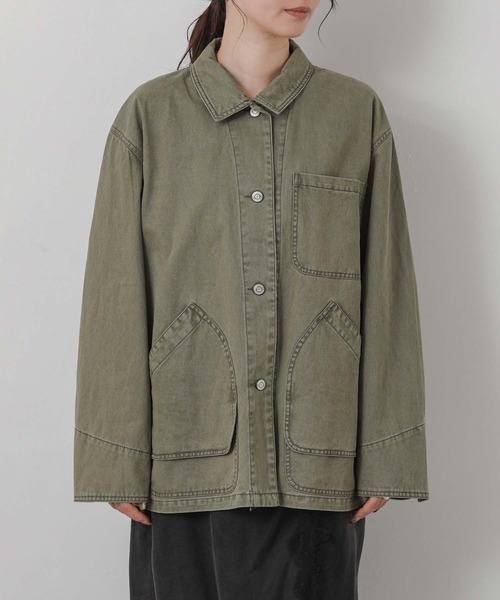 Gready Brilliant(グレディブリリアン)の「ウォッシュ加工ワークジャケット(デニムジャケット・レディース・カーキ/レオパード・FREE)」の20枚目の写真