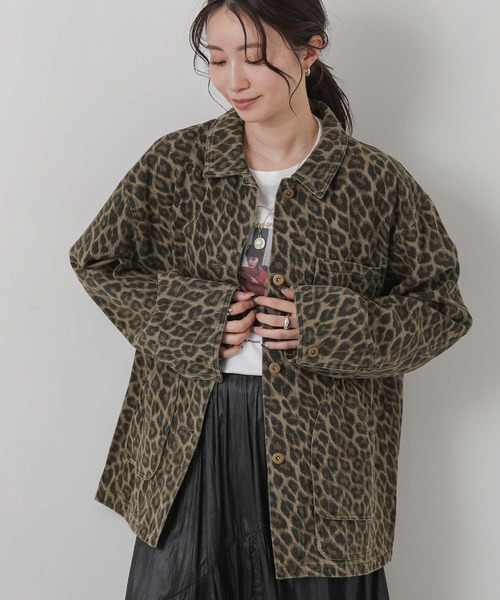 Gready Brilliant(グレディブリリアン)の「ウォッシュ加工ワークジャケット(デニムジャケット・レディース・カーキ/レオパード・FREE)」の10枚目の写真