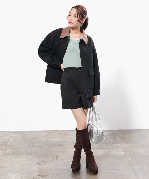 Honeys(ハニーズ)の「カバーオール(カバーオール・レディース・ベージュ/カーキ/ブラック・L/S/LL/M)」の4枚目の写真