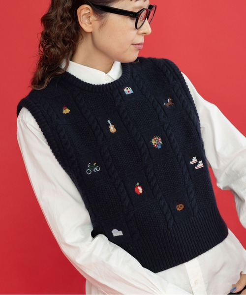 新品タグ付き CHILD WOMAN チャイルドウーマン レースタッカーベスト Dot＆Stripes CHILDWOMAN｜ドットアンドストライプス チャイルド