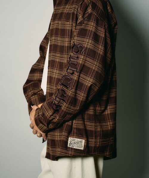 Subciety(サブサエティ)の「Sleeve embroidery check shirt(シャツ/ブラウス・メンズ・ブラウン/ブラック・XL/S/M/L)」の12枚目の写真