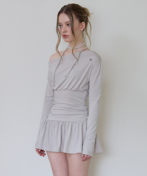 ROSEFRANTZ（ロゼフランツ）の「Tie Off Shoulder Mini Dress [Beige]（ワンピース・レディース・Beige・OS）」の3枚目の写真