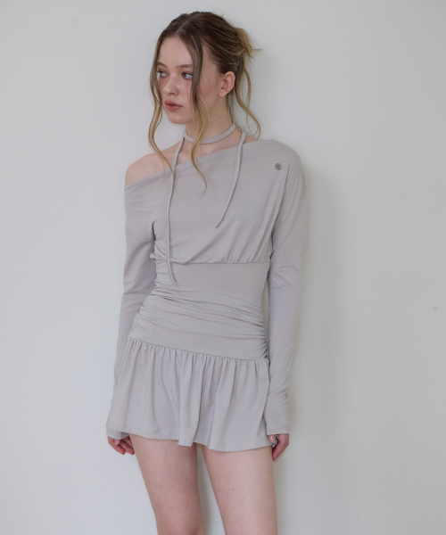 ROSEFRANTZ（ロゼフランツ）の「Tie Off Shoulder Mini Dress [Beige]（ワンピース・レディース・Beige・OS）」の7枚目の写真