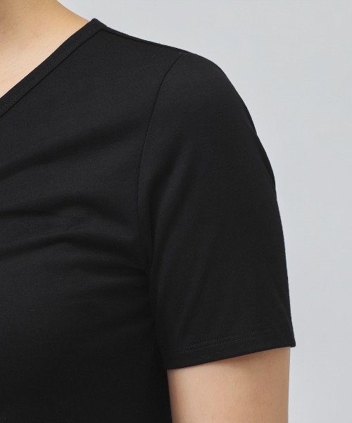 TIGORA(ティゴラ)の「ティゴラ TIGORA シャーリング半袖フィットネスTシャツ(Tシャツ/カットソー・レディース・ブラック/ライラック・XL/L/M/S)」の7枚目の写真