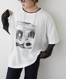 袖レース転写大人Tシャツ