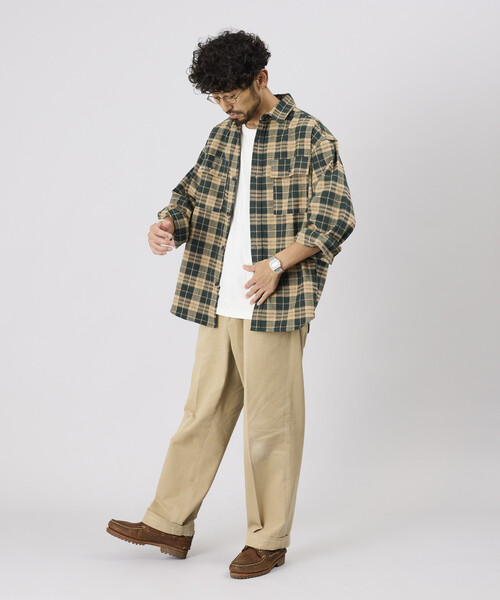 FREAK'S STORE(フリークスストア)の「モールチェックシャツジャケット(シャツ/ブラウス・メンズ・ブラウン/ブラック/グリーン/サックスブルー・LARGE/MEDIUM)」の13枚目の写真