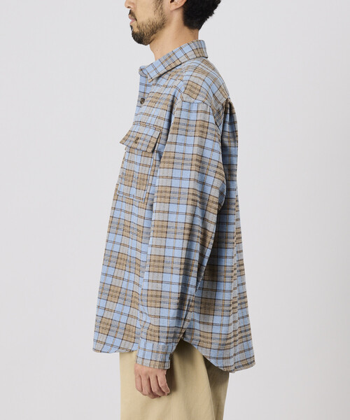 FREAK'S STORE(フリークスストア)の「モールチェックシャツジャケット(シャツ/ブラウス・メンズ・ブラウン/ブラック/グリーン/サックスブルー・LARGE/MEDIUM)」の12枚目の写真