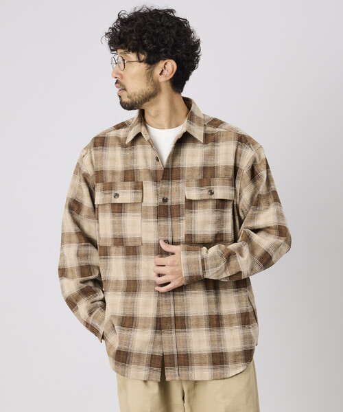 FREAK'S STORE(フリークスストア)の「モールチェックシャツジャケット(シャツ/ブラウス・メンズ・ブラウン/ブラック/グリーン/サックスブルー・LARGE/MEDIUM)」の6枚目の写真