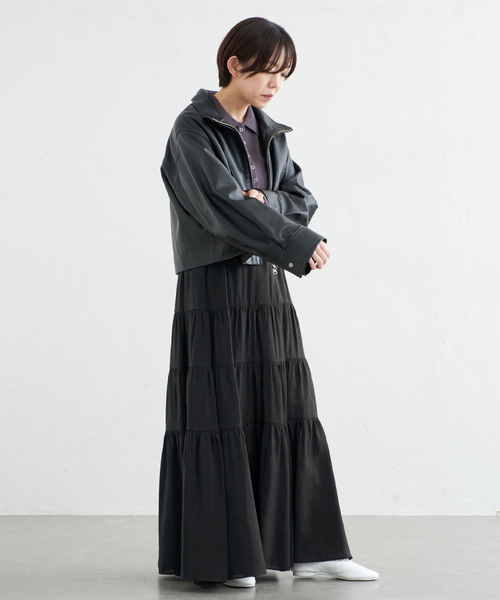 IENA(イエナ)の「《一部店舗限定》オーガンジーティアードスカート(スカート・レディース・ブラック・36/38)」の10枚目の写真