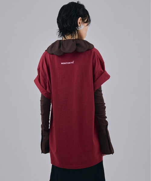NON TOKYO(ノントーキョー)の「PRINT T-SHIRT(DOG)(Tシャツ/カットソー・レディース・ホワイト/ブラック/バーガンディー・2/1)」の5枚目の写真