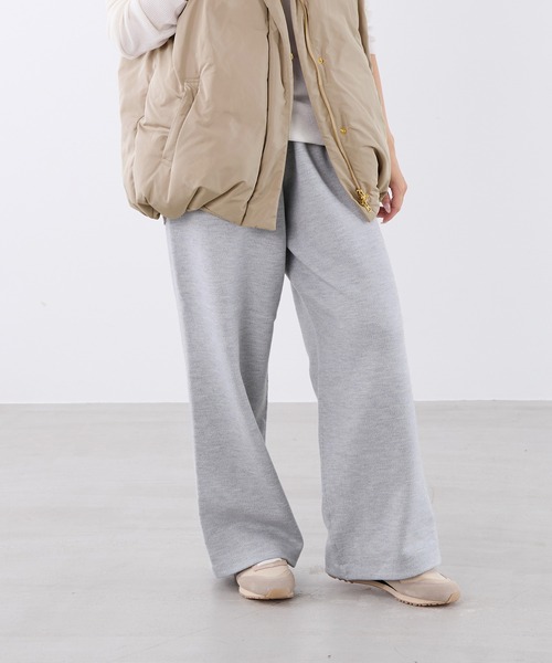 MICA&DEAL(マイカ&ディール)の「スウェットライクニットワイドパンツ〈セットアップ対応〉(その他パンツ・レディース・ライトグレー/ライトベージュ/チャコールグレー・FREE)」の4枚目の写真