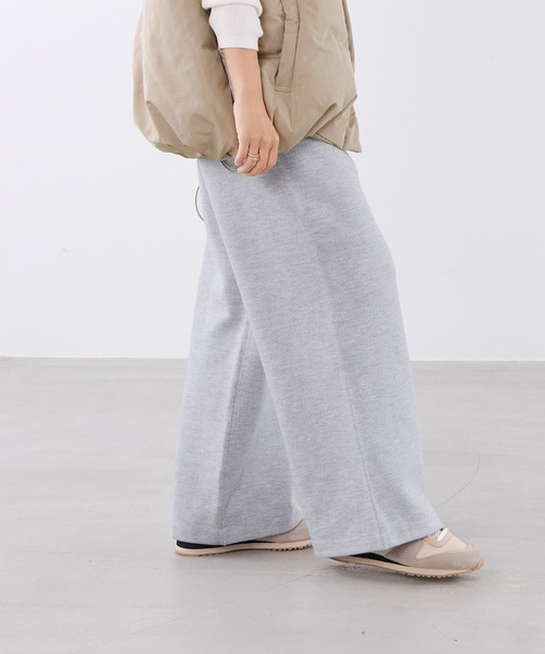 MICA&DEAL(マイカ&ディール)の「スウェットライクニットワイドパンツ〈セットアップ対応〉(その他パンツ・レディース・ライトグレー/ライトベージュ/チャコールグレー・FREE)」の6枚目の写真