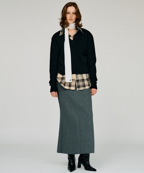 PRANK PROJECT（プランクプロジェクト）の「【2026Winter Pre-Order】FOXブレンドVネックニット / Fox Blend V-Neck Knit（ニット/セーター・レディース・グレー/アイボリー/ブラック・FREE）」の9枚目の写真