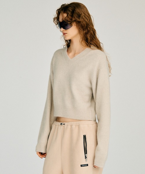PRANK PROJECT（プランクプロジェクト）の「【2026Winter Pre-Order】FOXブレンドVネックニット / Fox Blend V-Neck Knit（ニット/セーター・レディース・グレー/アイボリー/ブラック・FREE）」の12枚目の写真