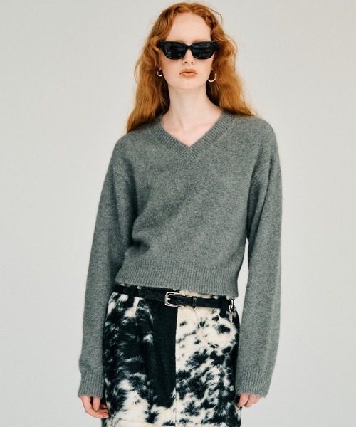 PRANK PROJECT（プランクプロジェクト）の「【2026Winter Pre-Order】FOXブレンドVネックニット / Fox Blend V-Neck Knit（ニット/セーター・レディース・グレー/アイボリー/ブラック・FREE）」の15枚目の写真