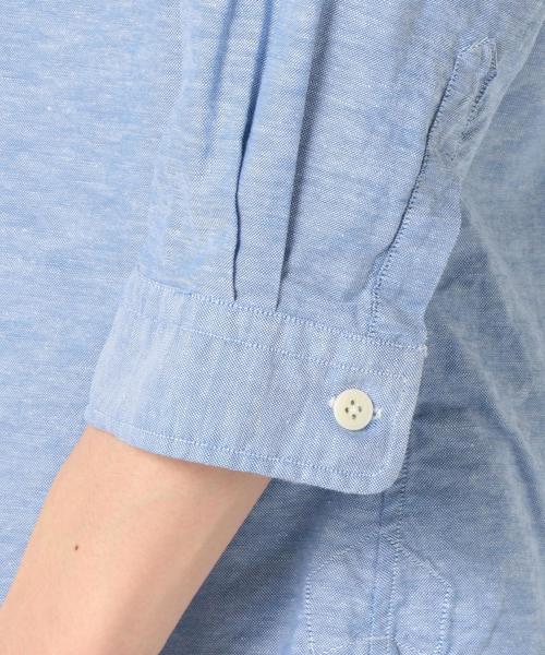 SHIPS（シップス）の「SC: SHIPS（シップス）16SS コットン/リネン ショールカラー 7スリーブ シャツ "ソリッド"（シャツ/ブラウス・メンズ・ホワイト/ブルー・MEDIUM/LARGE/SMALL）」の6枚目の写真