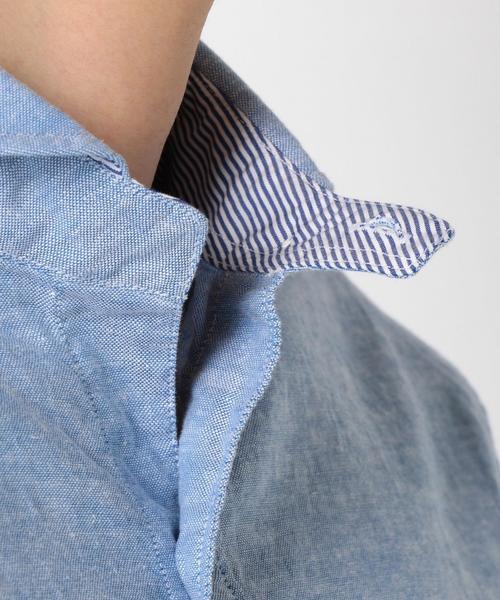 SHIPS（シップス）の「SC: SHIPS（シップス）16SS コットン/リネン ショールカラー 7スリーブ シャツ "ソリッド"（シャツ/ブラウス・メンズ・ホワイト/ブルー・MEDIUM/LARGE/SMALL）」の15枚目の写真
