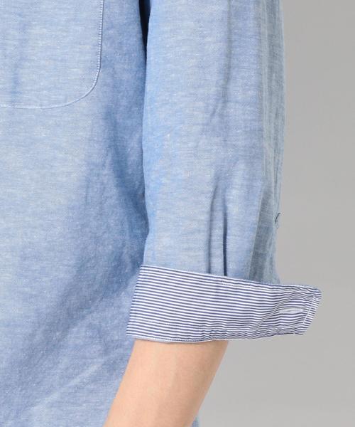 SHIPS（シップス）の「SC: SHIPS（シップス）16SS コットン/リネン ショールカラー 7スリーブ シャツ "ソリッド"（シャツ/ブラウス・メンズ・ホワイト/ブルー・MEDIUM/LARGE/SMALL）」の11枚目の写真