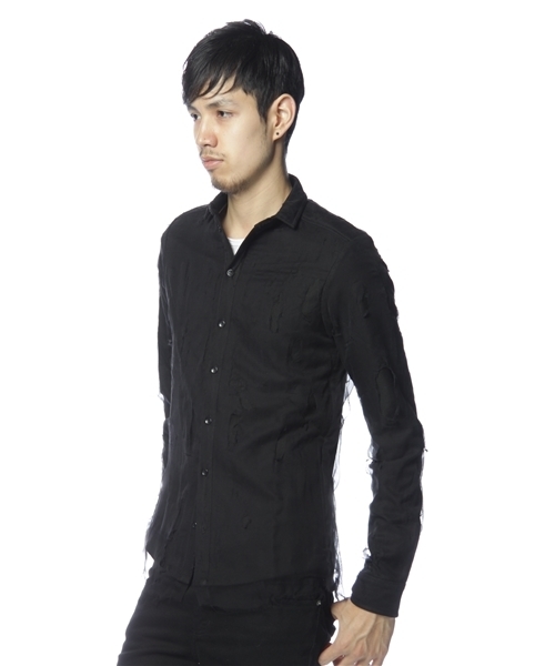 MIDWEST（ミッドウエスト）の「LINA  OSTERMAN  レイヤードシャツ（シャツ/ブラウス・メンズ・ブラック・SMALL）」の2枚目の写真