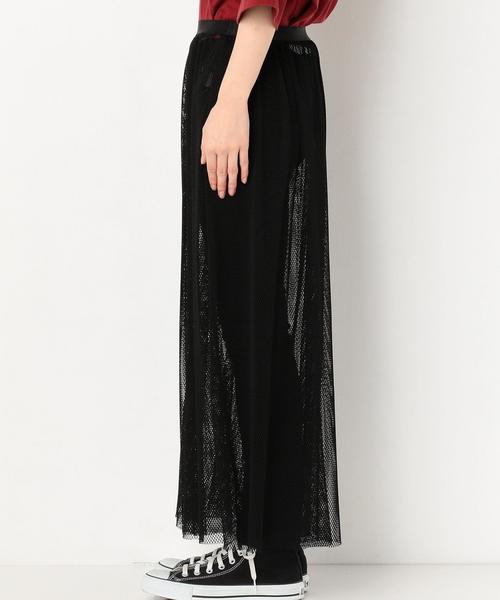 Another Edition（アナザーエディション）の「メッシュロングスカート ◆（スカート・レディース・オフホワイト/ブラック・FREE）」の5枚目の写真