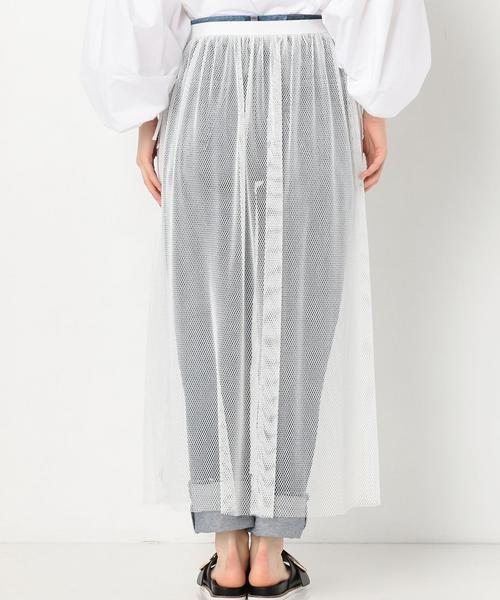 Another Edition（アナザーエディション）の「メッシュロングスカート ◆（スカート・レディース・オフホワイト/ブラック・FREE）」の11枚目の写真