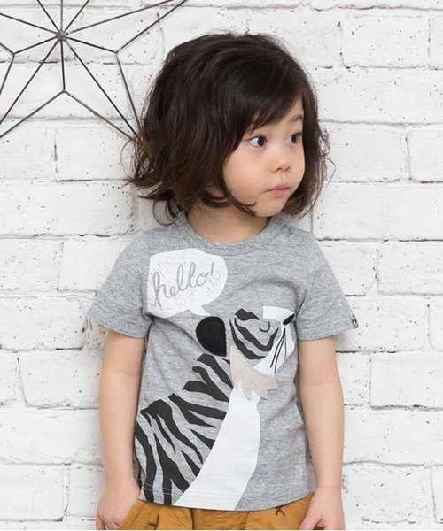 BIT'Z（ビッツ）の「2柄動物プリントTシャツ（Tシャツ/カットソー・キッズ・イエロー/グレー・95/100/120/110/80/90）」の2枚目の写真