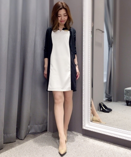 M Deux エムドゥ の バイカラータイトワンピース ワンピース Wear