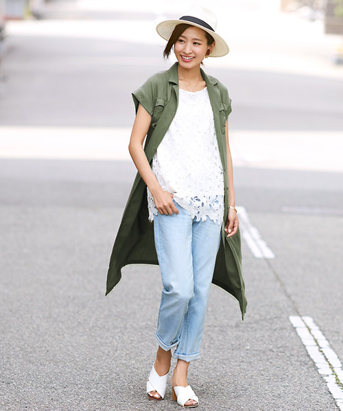 Pierrot（ピエロ）の「レーヨンツイル シャツワンピース（シャツワンピース・レディース・オフホワイト/ブラック/カーキ/ベージュ・M）」の13枚目の写真