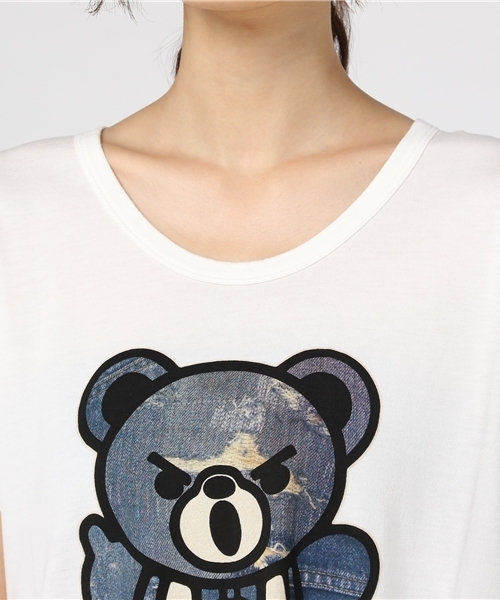 ヒステリックグラマー PATCH BEARジャカード ワンピース フリー クマ HYSTERIC GLAMOUR（ヒステリックグラマー）の「DENIM PATCH BEAR pt OP