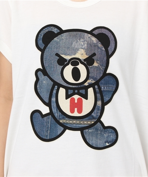ヒステリックグラマー PATCH BEARジャカード ワンピース フリー クマ HYSTERIC GLAMOUR（ヒステリックグラマー）の「DENIM PATCH BEAR pt OP