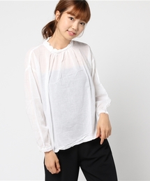 LBC | 40ボイルスタンドフリルネックブラウス             (シャツ/ブラウス)