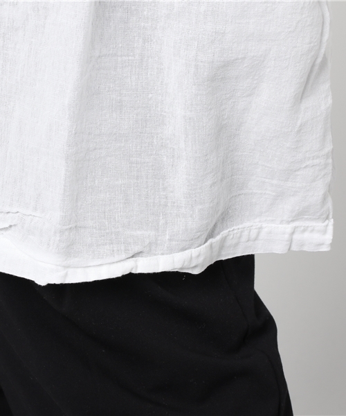 LBC（エルビーシー）の「40ボイルスタンドフリルネックブラウス             （シャツ/ブラウス・レディース・ブラウン/ホワイト/ブラック・LARGE/MEDIUM）」の4枚目の写真