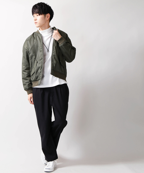 WEGO（ウィゴー）の「WEGO/ナイロンキルトMA-1（MA-1・メンズ・ブラック/ネイビー/カーキ/ワイン/ベージュ・SMALL/MEDIUM/LARGE）」の19枚目の写真