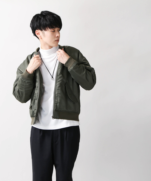 WEGO（ウィゴー）の「WEGO/ナイロンキルトMA-1（MA-1・メンズ・ブラック/ネイビー/カーキ/ワイン/ベージュ・SMALL/MEDIUM/LARGE）」の10枚目の写真