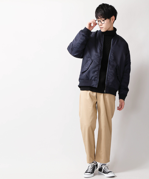 WEGO（ウィゴー）の「WEGO/ナイロンキルトMA-1（MA-1・メンズ・ブラック/ネイビー/カーキ/ワイン/ベージュ・SMALL/MEDIUM/LARGE）」の11枚目の写真