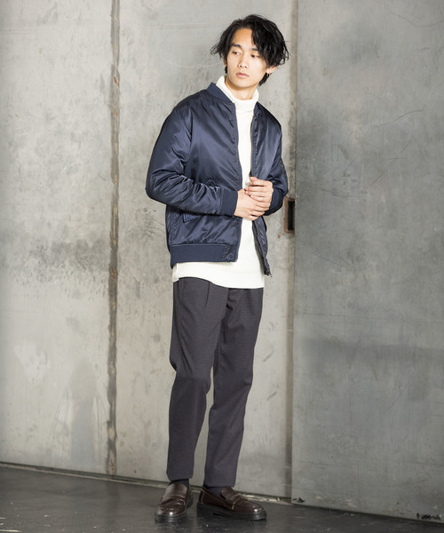 WEGO（ウィゴー）の「WEGO/ナイロンキルトMA-1（MA-1・メンズ・ブラック/ネイビー/カーキ/ワイン/ベージュ・SMALL/MEDIUM/LARGE）」の18枚目の写真